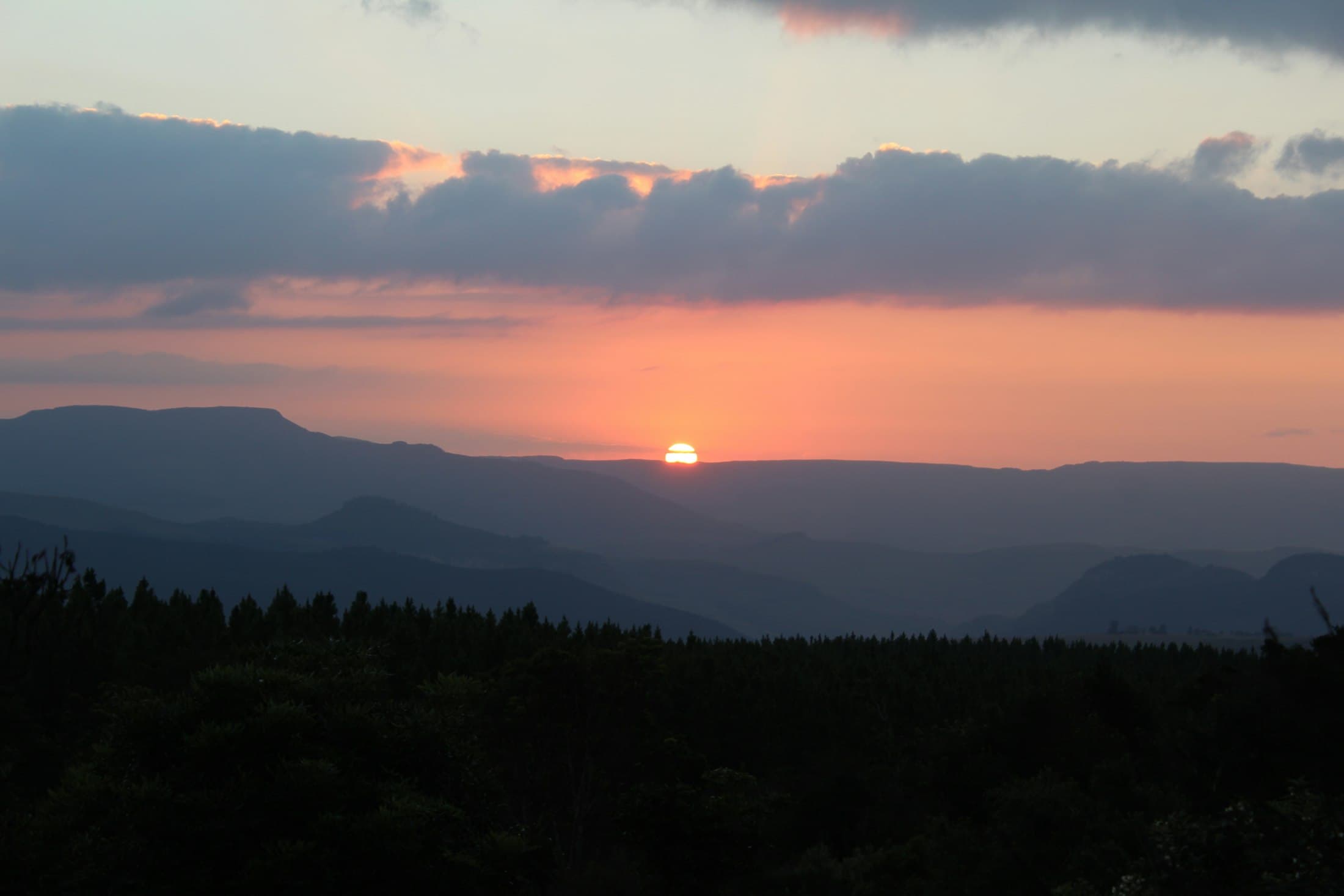 Mountains at sunset in the Western Cape